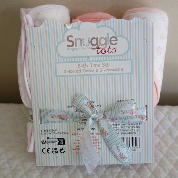 NWT SNUGGLE TOTS Bath Time Set - Pink & White - Picture 3 of 3